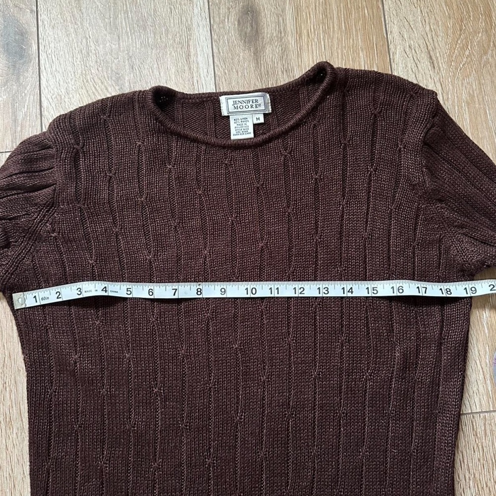 Jennifer Moore Knit Chocolate Brown Long Sleeve Dress - Picture 6 of 6